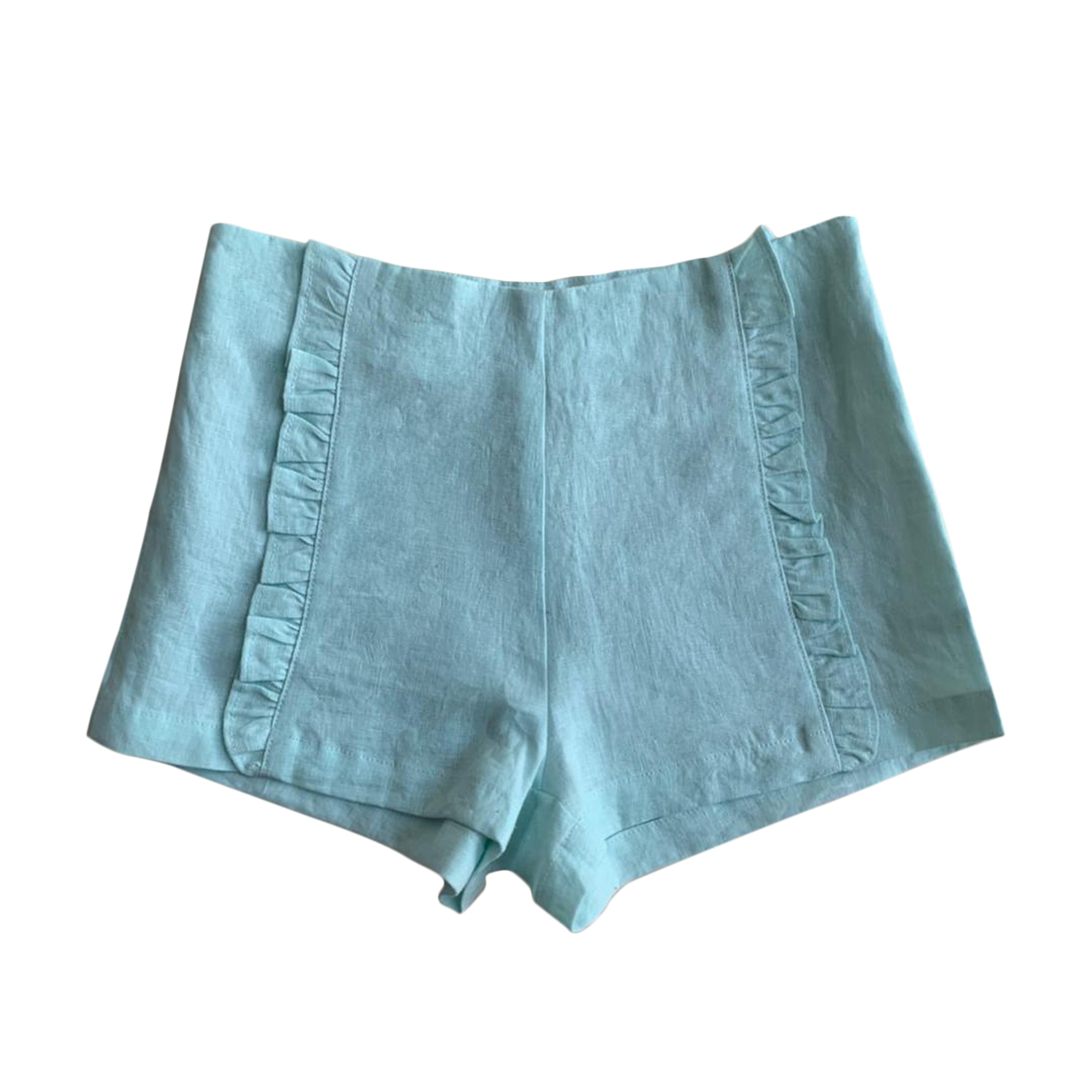 Aqua Linen Shorts
