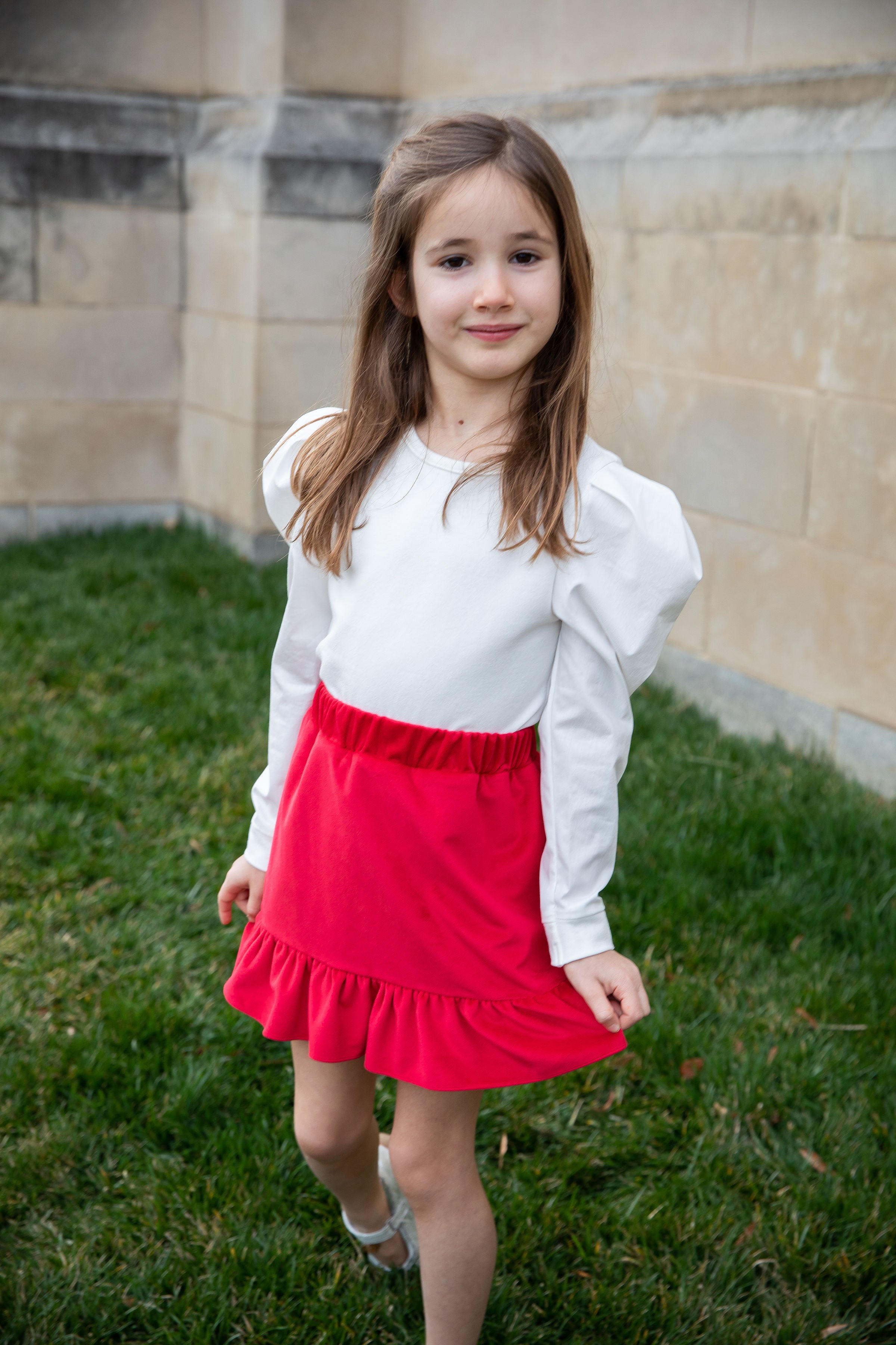 Red Velvet Frill Skirt