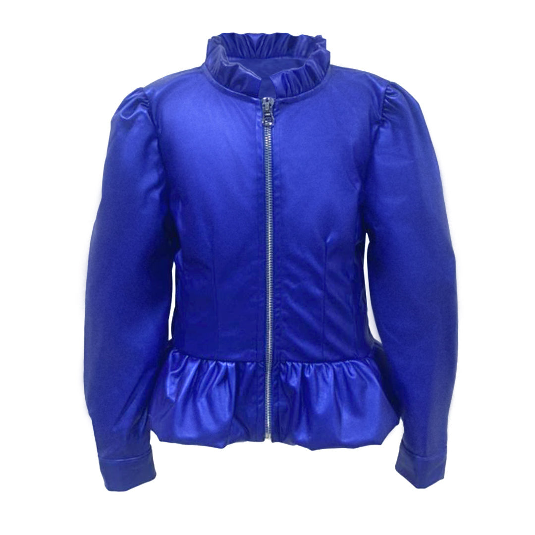 Blue ruffle jacket