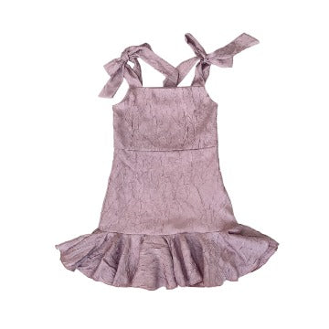 Lilac Tie Strap Ruffle Dress